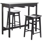 Colbie Ensemble de pub 3 pièces hauteur comptoir – Bois d'hévéa, Chêne blanc