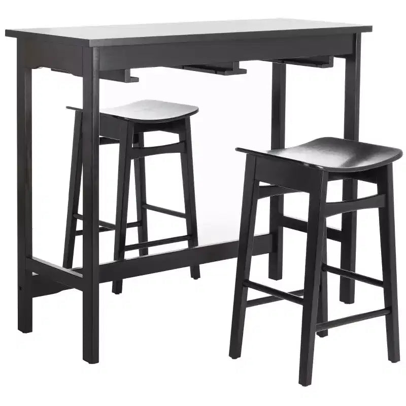 Colbie Ensemble de pub 3 pièces hauteur comptoir – Bois d'hévéa, Chêne blanc