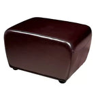 Pouffe ottoman en similicuir intégral avec côtés arrondis – Assise rembourrée