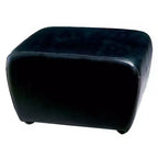 Pouffe ottoman en similicuir intégral avec côtés arrondis – Assise rembourrée