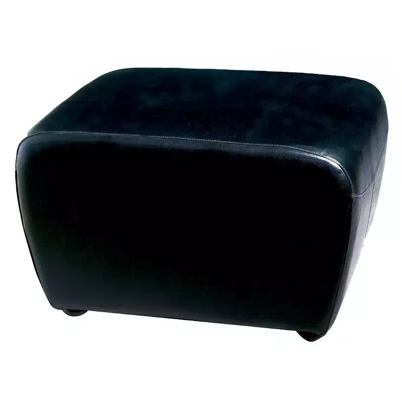 Pouffe ottoman en similicuir intégral avec côtés arrondis – Assise rembourrée