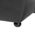 Pouffe ottoman en similicuir intégral avec côtés arrondis – Assise rembourrée