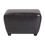 Pouffe ottoman en similicuir intégral avec côtés arrondis – Assise rembourrée