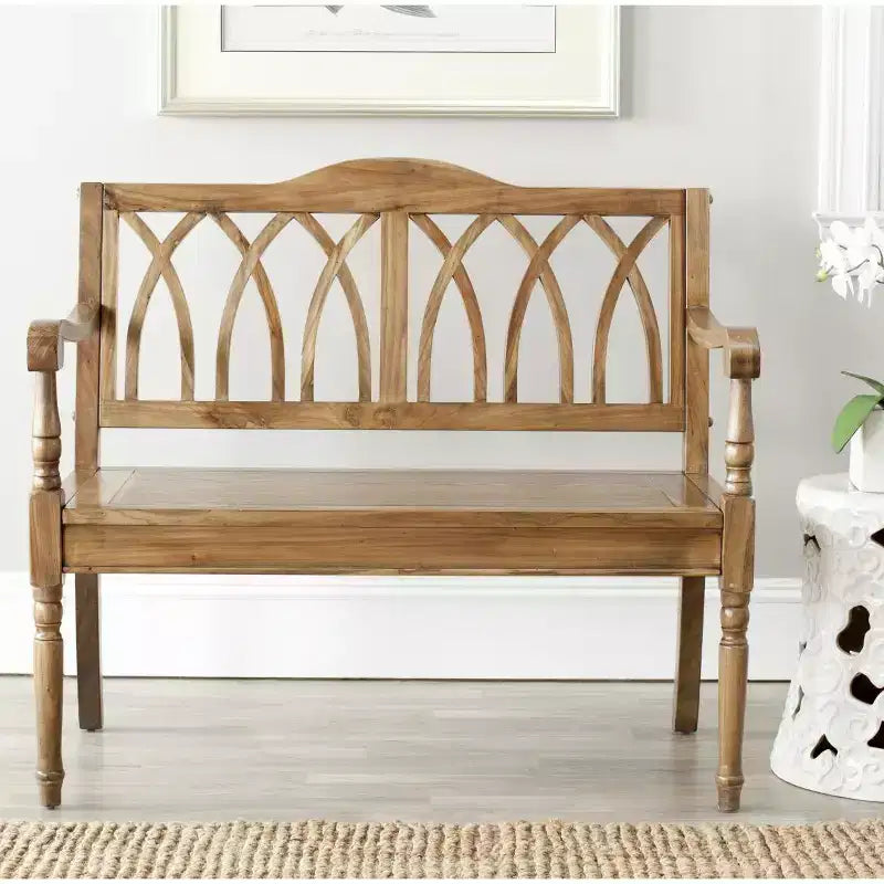 Banc d'appoint Benjamin Wood - Finition ultra-brillante, 2 places