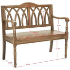 Banc d'appoint Benjamin Wood - Finition ultra-brillante, 2 places