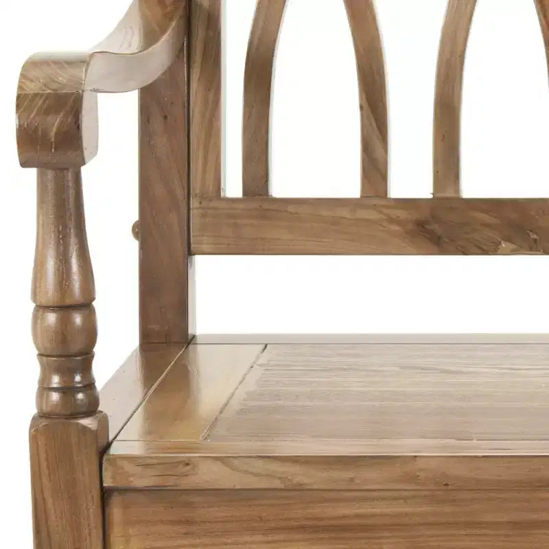 Banc d'appoint Benjamin Wood - Finition ultra-brillante, 2 places