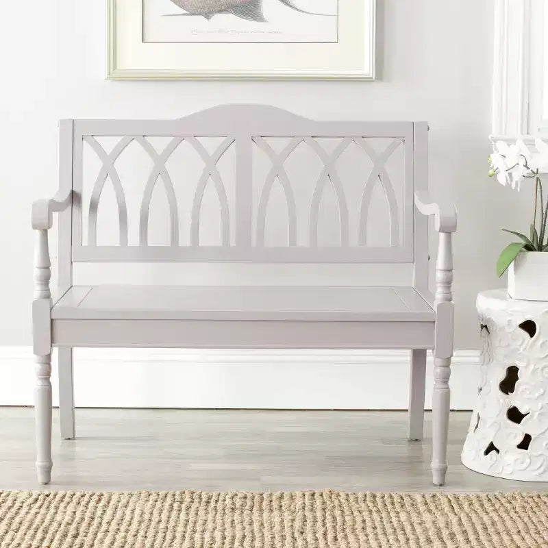Banc d'appoint Benjamin Wood - Finition ultra-brillante, 2 places