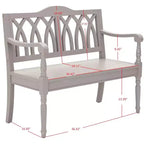Banc d'appoint Benjamin Wood - Finition ultra-brillante, 2 places