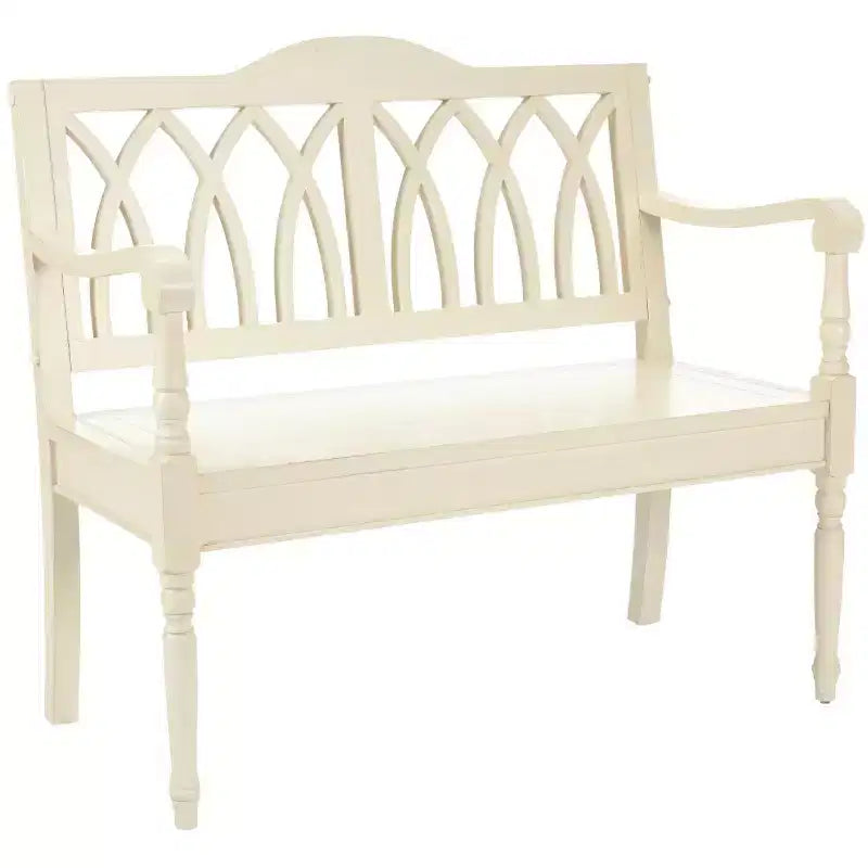 Banc d'appoint Benjamin Wood - Finition ultra-brillante, 2 places