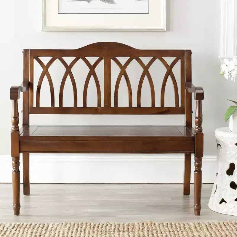 Banc d'appoint Benjamin Wood - Finition ultra-brillante, 2 places