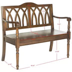 Banc d'appoint Benjamin Wood - Finition ultra-brillante, 2 places