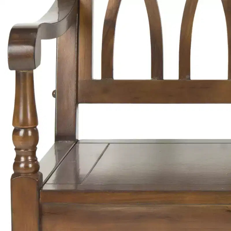 Banc d'appoint Benjamin Wood - Finition ultra-brillante, 2 places