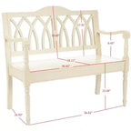 Banc d'appoint Benjamin Wood - Finition ultra-brillante, 2 places