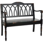 Banc d'appoint Benjamin Wood - Finition ultra-brillante, 2 places