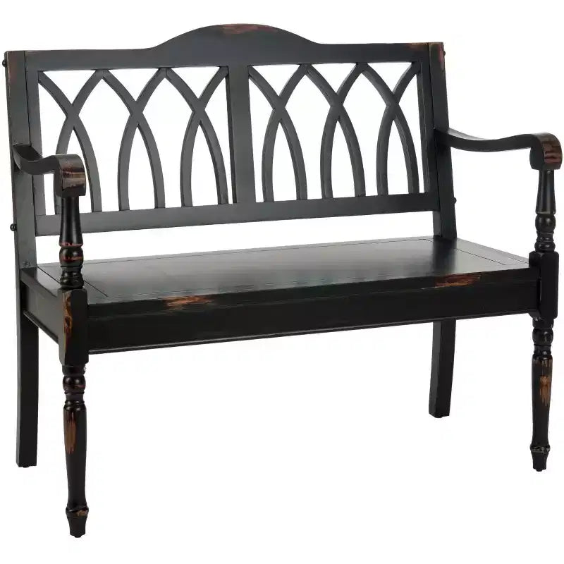 Banc d'appoint Benjamin Wood - Finition ultra-brillante, 2 places