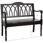 Banc d'appoint Benjamin Wood - Finition ultra-brillante, 2 places