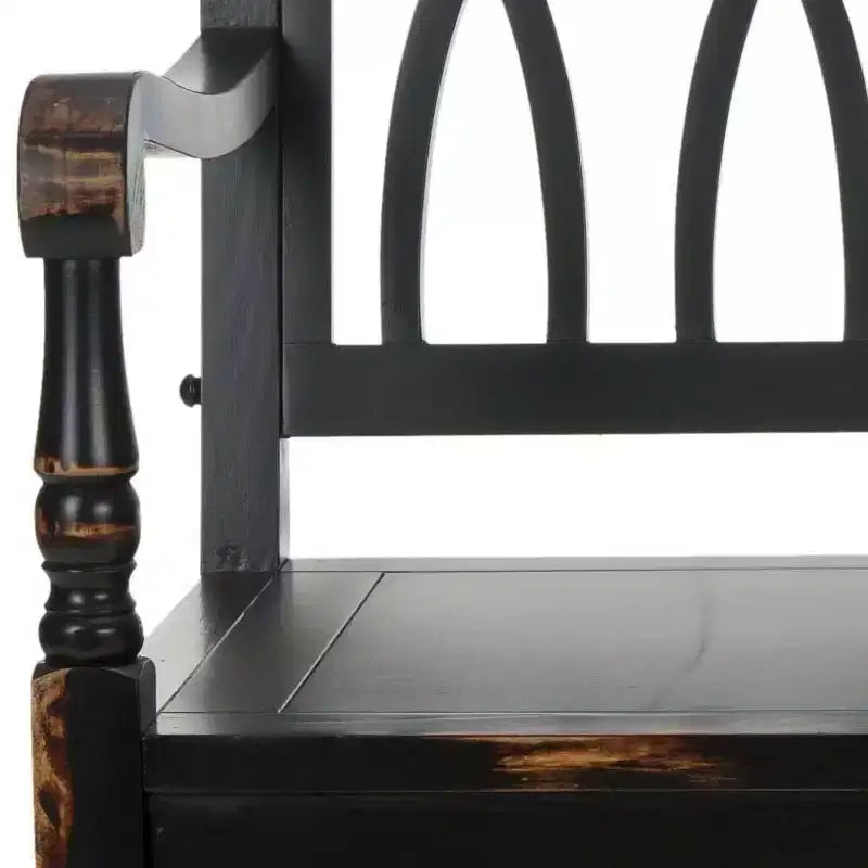 Banc d'appoint Benjamin Wood - Finition ultra-brillante, 2 places