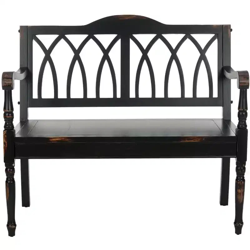 Banc d'appoint Benjamin Wood - Finition ultra-brillante, 2 places