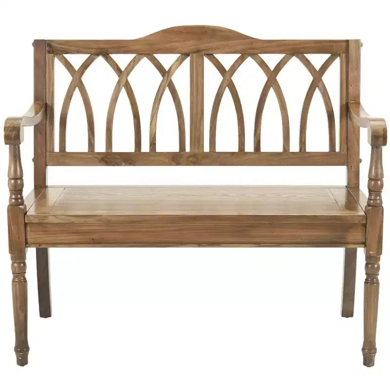 Banc d'appoint Benjamin Wood - Finition ultra-brillante, 2 places