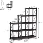 Étagère d'angle échelle 12 tablettes - Métal et bois