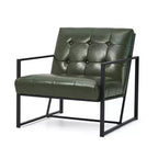 Fauteuil d'appoint en similicuir capitonné, style Mid-Century Modern