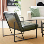 Fauteuil d'appoint en similicuir capitonné, style Mid-Century Modern