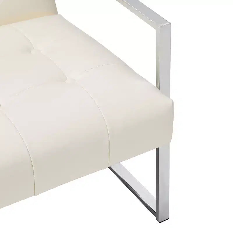 Fauteuil d'appoint en similicuir capitonné, style Mid-Century Modern