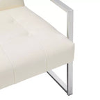Fauteuil d'appoint en similicuir capitonné, style Mid-Century Modern