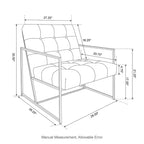 Fauteuil d'appoint en similicuir capitonné, style Mid-Century Modern