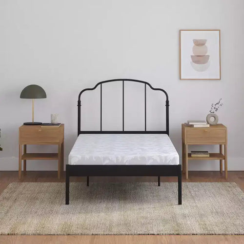 Matelas jumeau de 5 pouces en polyester ferme avec housse jacquard