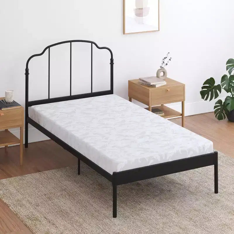 Matelas jumeau de 5 pouces en polyester ferme avec housse jacquard