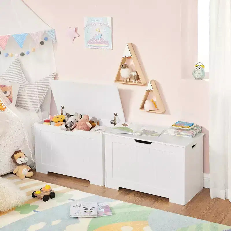 Banc de rangement style ferme de 75,9 cm de large avec 2 charnières de sécurité, banc à chaussures d'entrée pour l'organisation de la maison