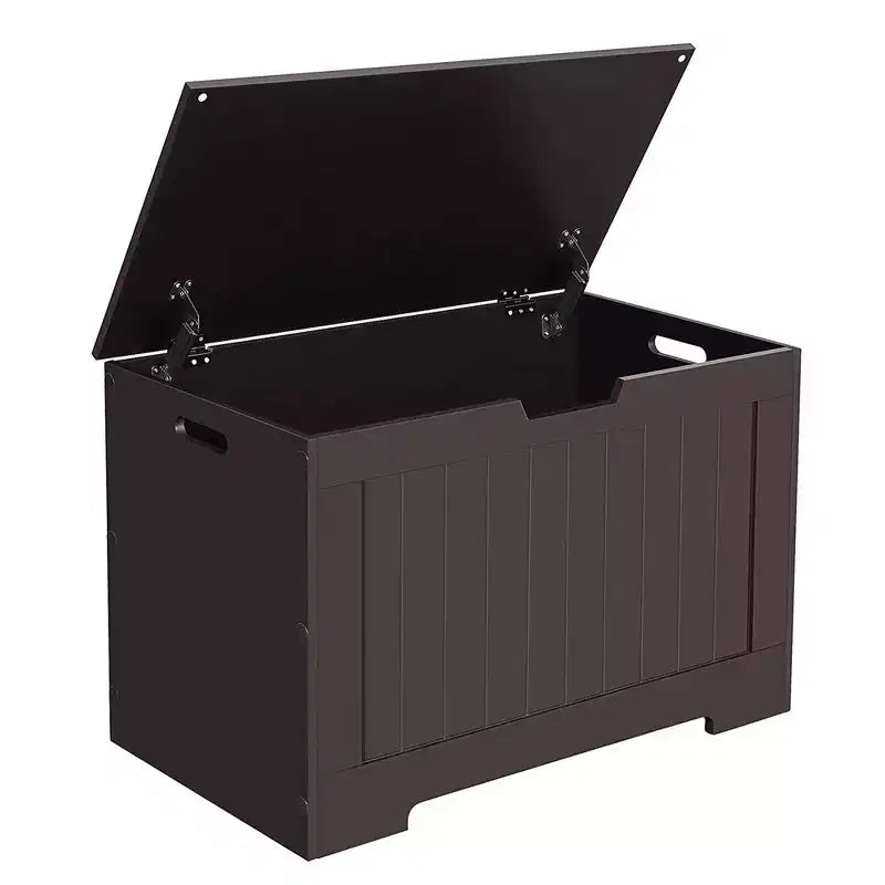 Banc de rangement style ferme de 75,9 cm de large avec 2 charnières de sécurité, banc à chaussures d'entrée pour l'organisation de la maison