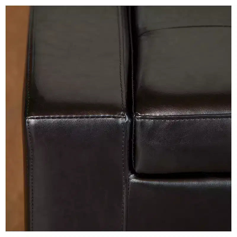 Banc de rangement ottoman en cuir capitonné Guernsey – 50 pouces
