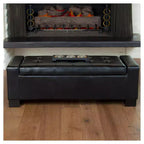 Banc de rangement ottoman en cuir capitonné Guernsey – 50 pouces