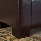 Banc de rangement ottoman en cuir capitonné Guernsey – 50 pouces