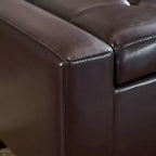 Banc de rangement ottoman en cuir capitonné Guernsey – 50 pouces