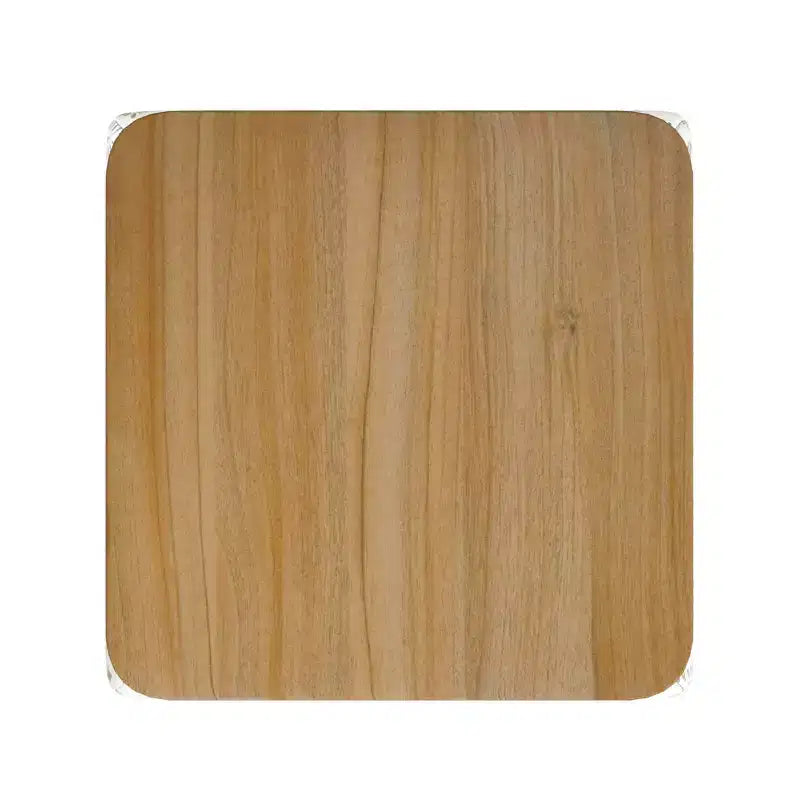 Pouf de rangement carré avec plateau en bois - 48 cm