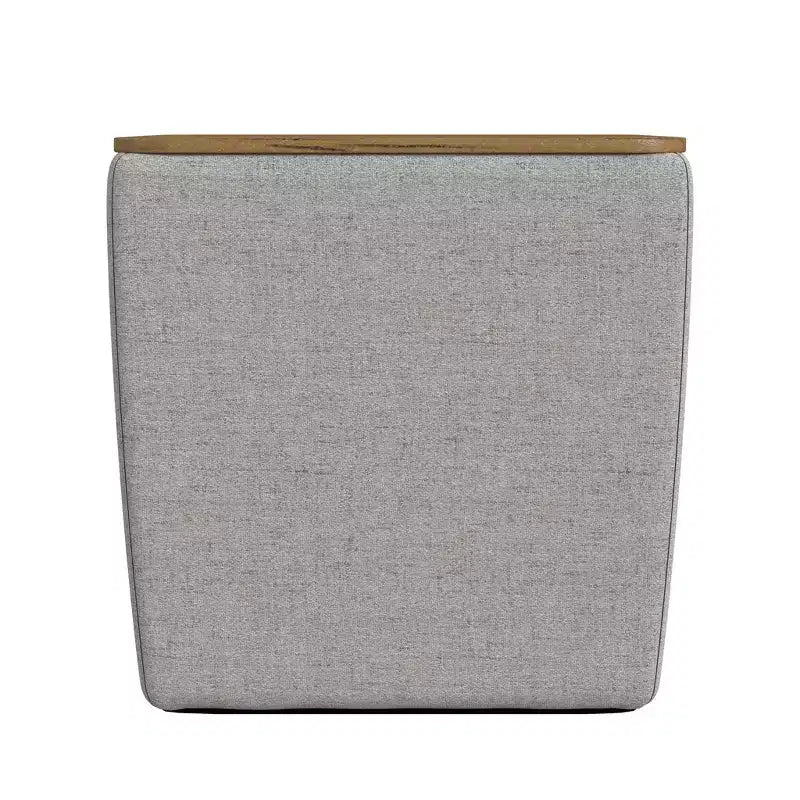 Pouf de rangement carré avec plateau en bois - 48 cm