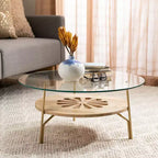 Table basse ronde Flora – Fini naturel et laiton