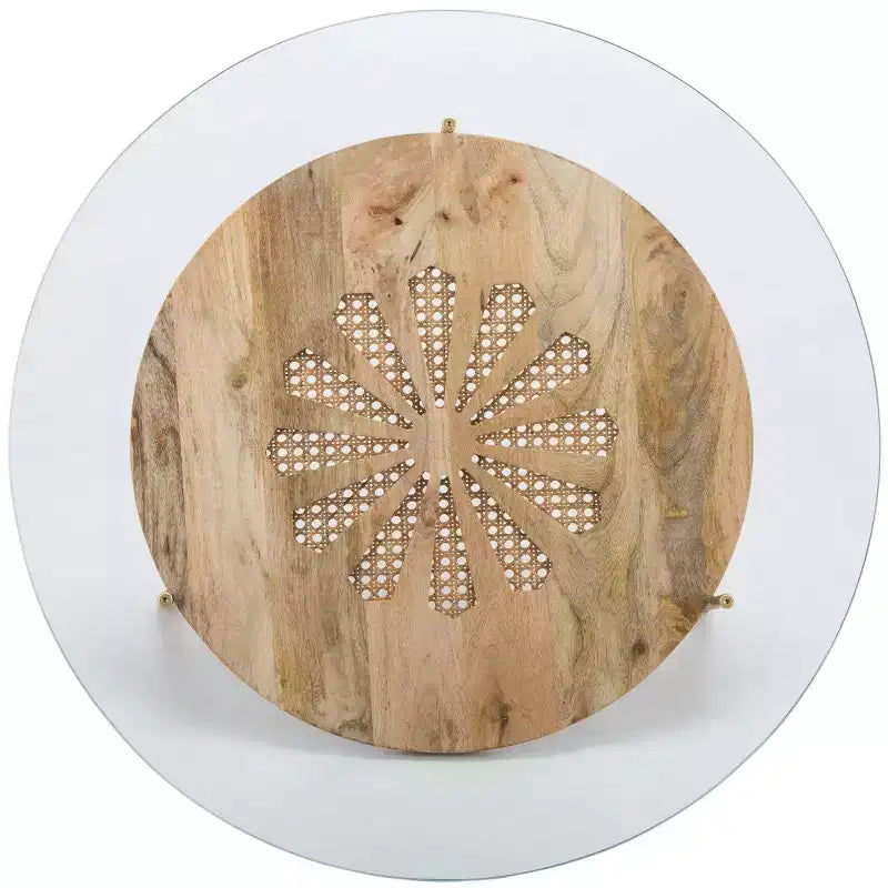 Table basse ronde Flora – Fini naturel et laiton