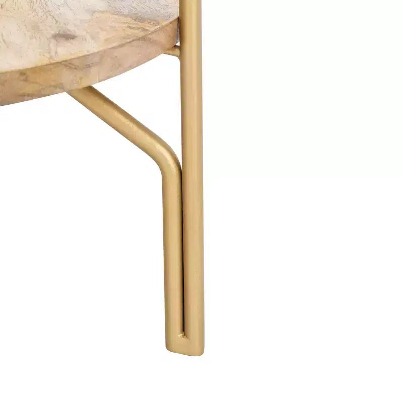 Table basse ronde Flora – Fini naturel et laiton