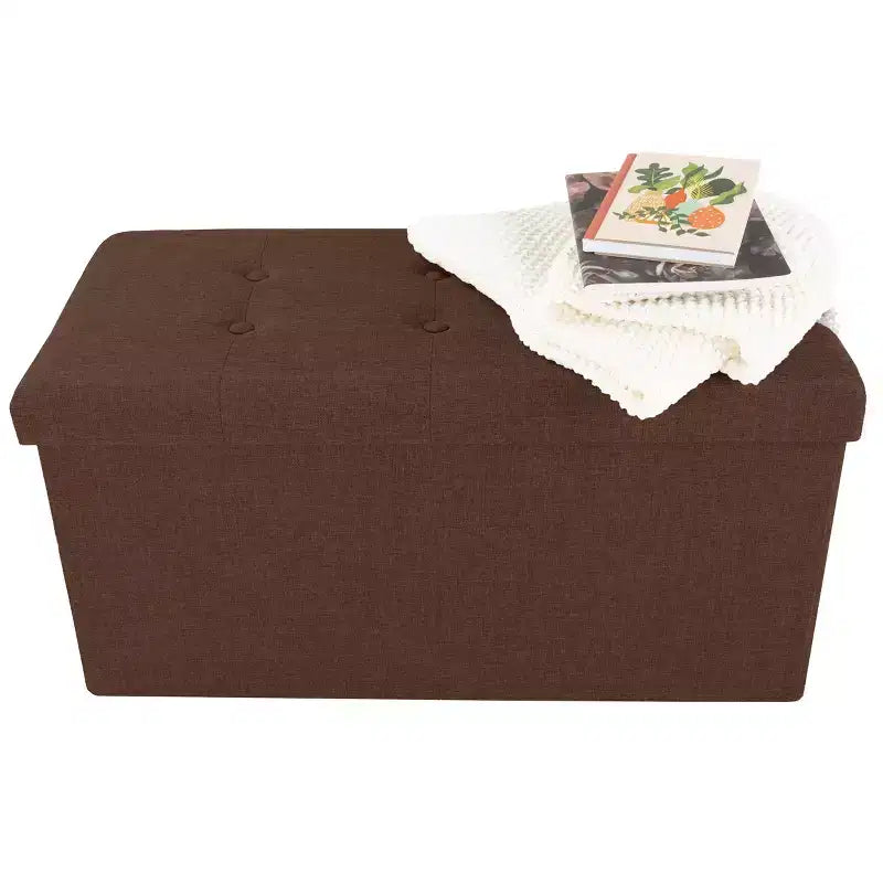 Pouffe de rangement pliable de 30 pouces avec bac amovible