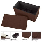 Pouffe de rangement pliable de 30 pouces avec bac amovible