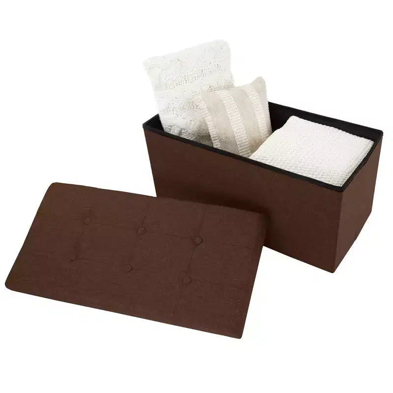 Pouffe de rangement pliable de 30 pouces avec bac amovible