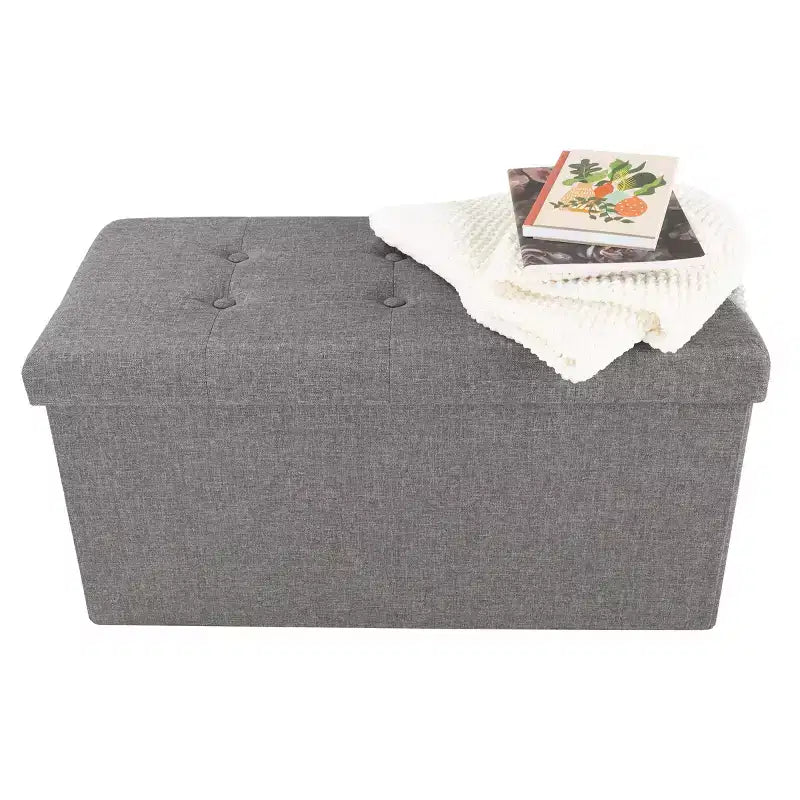 Pouffe de rangement pliable de 30 pouces avec bac amovible