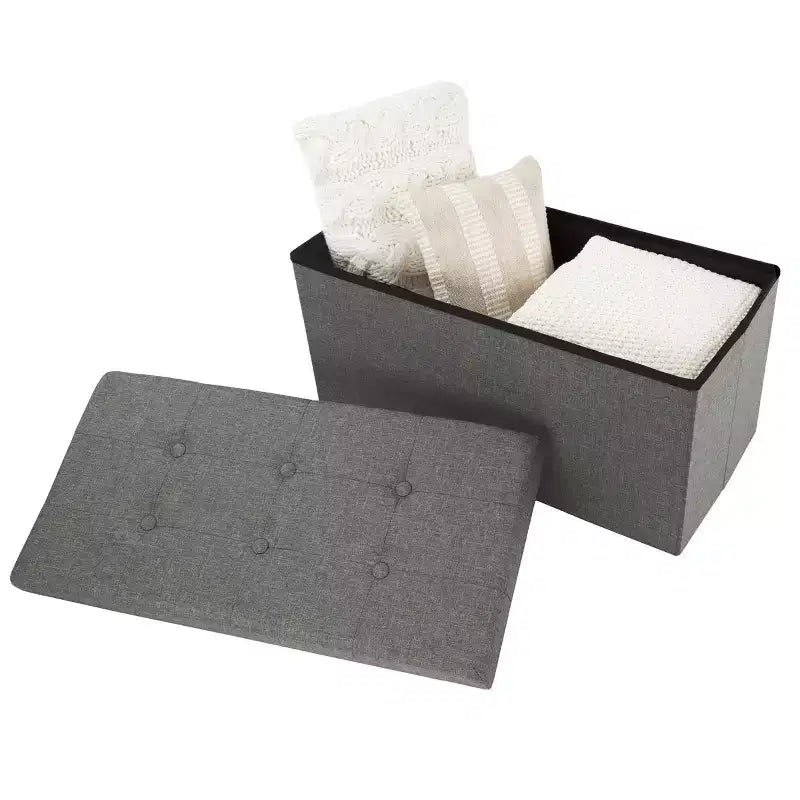 Pouffe de rangement pliable de 30 pouces avec bac amovible