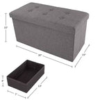 Pouffe de rangement pliable de 30 pouces avec bac amovible