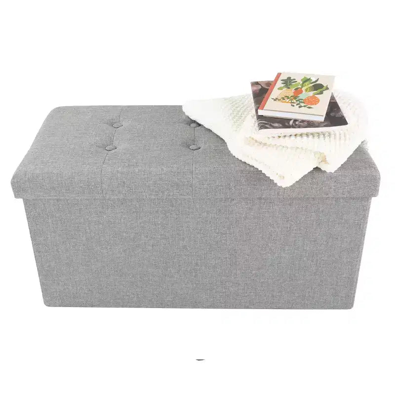 Pouffe de rangement pliable de 30 pouces avec bac amovible