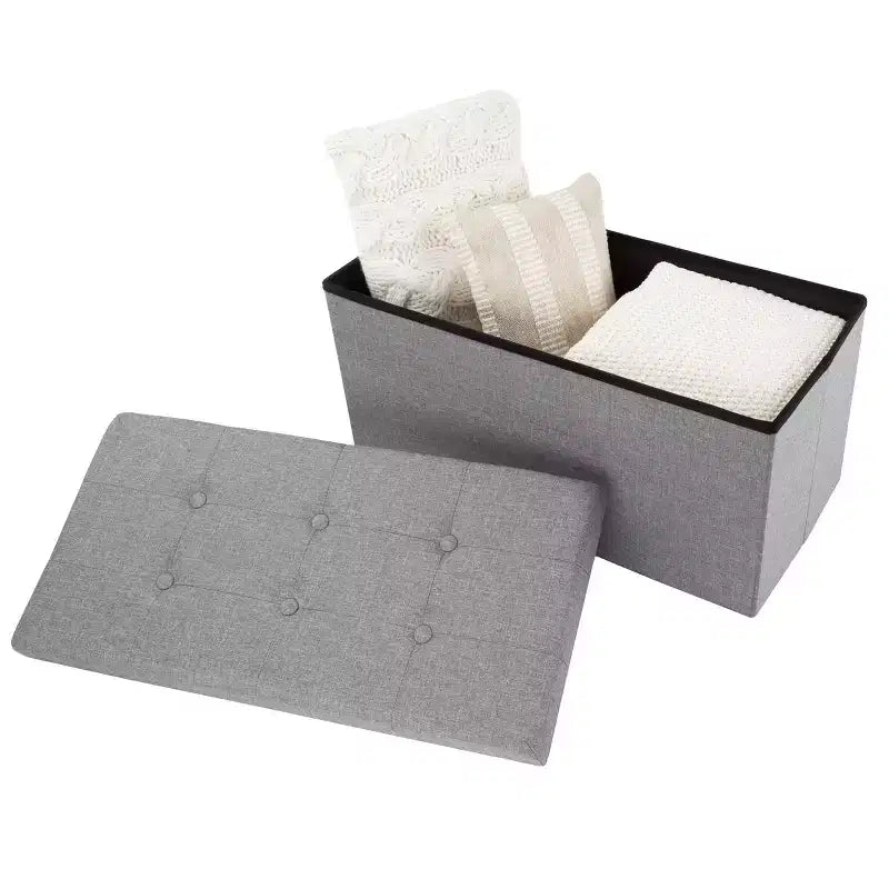 Pouffe de rangement pliable de 30 pouces avec bac amovible